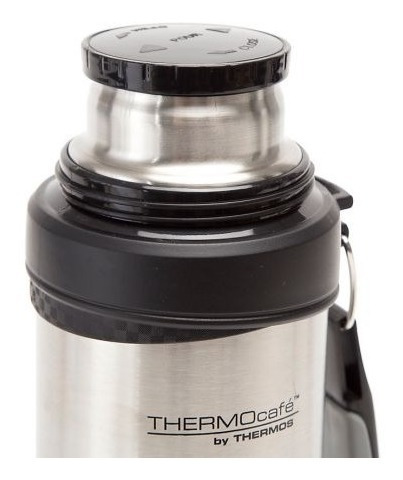 Termo Thermos 1 Lt Acero Inoxi Manija Doble Pared Mate Cafe