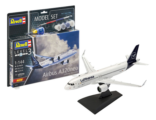 Kit Revell Model Set Airbus A320neo Lufthansa 1/144 63942