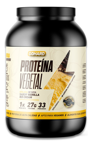 Proteína Gohard Vegetal 33 Servicios - Vainilla Ice Cream