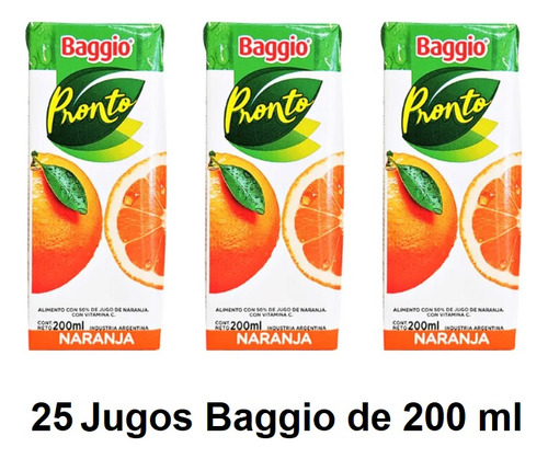 Combo Golosinas Cumpleaños 25 Chicos Jugo Baggio + Bolsitas