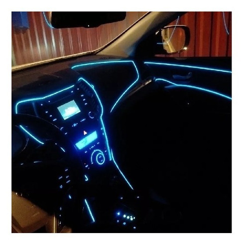 Imagem 5 de 6 de Fita De Led Tipo Neon El Wire Painel Interior Carro 5 Metros