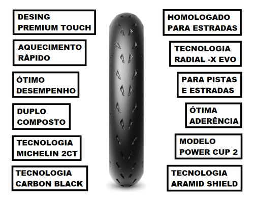 Pneu Moto Michelin Dianteiro 120/70-17 Power Cup 2 Nc 700x