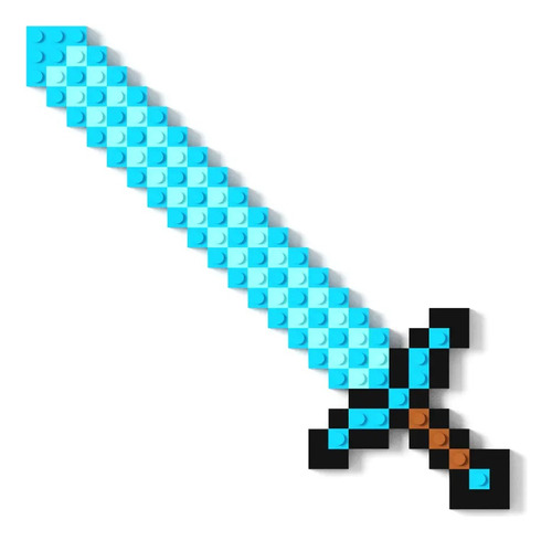 Espada De Diamante 2d 26cm X 9cm - Minecraft - Pix Brix 