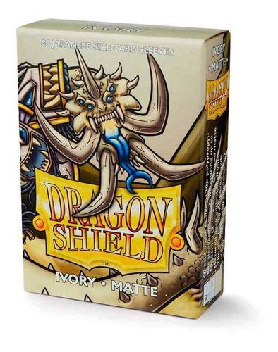 Dragon Shield, 60 mangas mate, tamaño japonés, color marfil Yu-Gioh