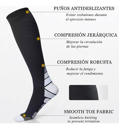 2 Pares Calcetas Compresión Hombre Mujer Medias Compresion