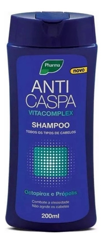  Shampoo combate e previne a caspa e oleosidade com própolis arnica e piritionato de zinco - Masculino 200ml - Vitacomplex Anticaspa Man Octopirox - Pharma