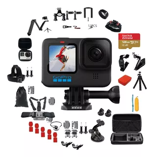 Câmera GoPro Kit Hero10 black + memoria 128gb 5.3K NTSC/PAL preta