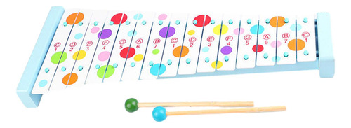 Instrumento Musical De Madera Para Niños, Azul 41,5x17cm