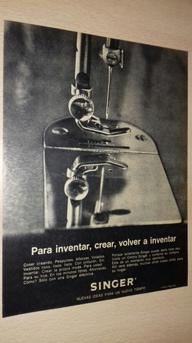 P425 Clipping Publicidad Maquina De Coser Singer Año 1967