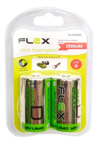 Imagem 2 de 6 de Carregador De Pilhas Flex Universal Aa Aaa Ou Baterias 9v Com 6 Pilhas D Recarregaveis Grande 2900mah Bivolt Leds Fx C06