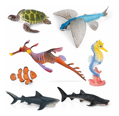 Sea Creature Toys Volnau 7 Piezas De Animales Del Océano Índ