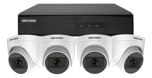 Kit Dvr Hikvision 4ch + 4 Camaras Interior Domo Plásticas