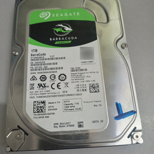 Disco Duro 1 Tb Interno Seagate Sata 3 7200rpm 3.5in St10 /v