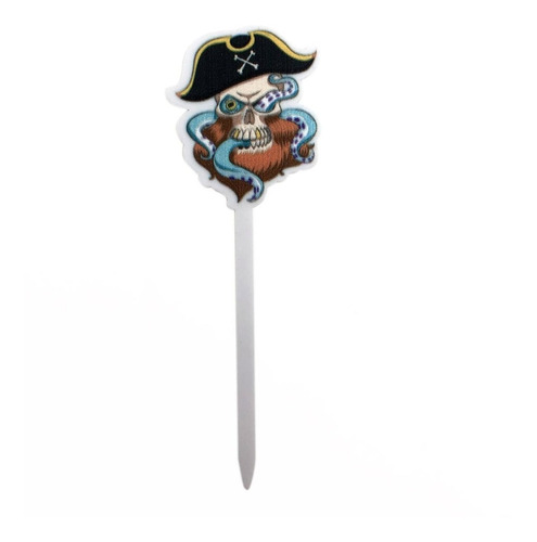 Topper Pirata 12 Cm X 4 Unidades - Cumpleaños - Cotillon 