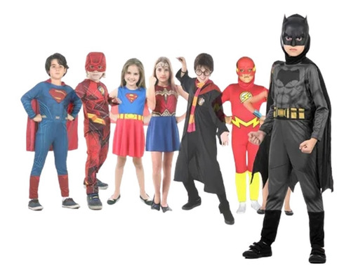 Imagen 3 de 6 de Disfraz Superheroes Batman Superman Liga Justicia Original