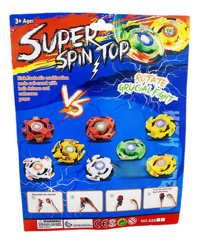 3 Trompo De Cuerda Blade Blade Con Estadio Super Spin Top