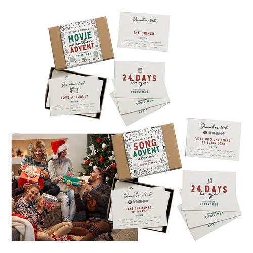 Tarjetas De Calendario De Adviento I8 Christmas, 24 Unidades