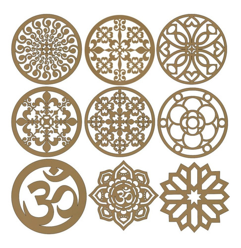 Pack 10 Mandalas En Mdf De 3mm A Elección 15 Cm 