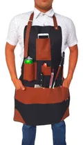 Comprar Mandil Parrillero Lona Terminados En Piel Personalizado Color Negro