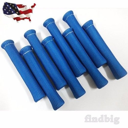 Azul 8pcs 1200° Bujía Alambre Botas Escudo Térmico Protector