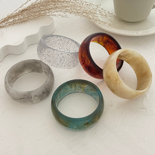 Pulsera Ancha Y Gruesa De Resina Bohemia Para Joyas De Fiest
