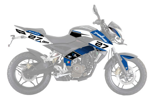 Kit De Graficos Pulsar 200 Ns Racing Listo Para Instalar Azu