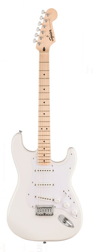 Guitarra eléctrica Fender Squier Sonic Stratocaster HT de álamo arctic white brillante con diapasón de arce