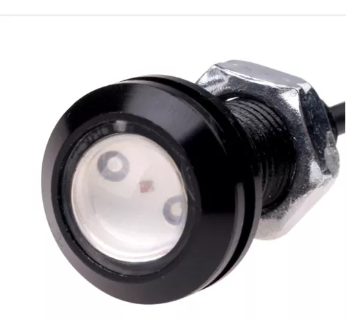 Par Faros Led Ojo De Aguila Estrobo Y Fijo Auto Moto 23mm