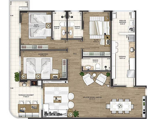 Imagem 30 de 30 de Apartamento, 3 Dorms Com 129.67 M² - Forte - Praia Grande - Ref.: Rdc6 - Rdc6