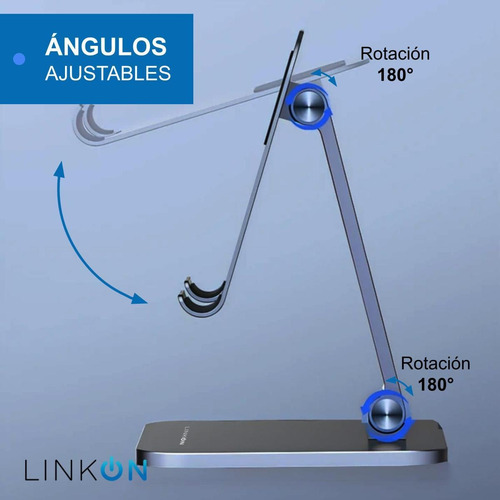Imagen 3 de 10 de Soporte Base Porta Celular Para iPad Tablet Escritorio Alumi