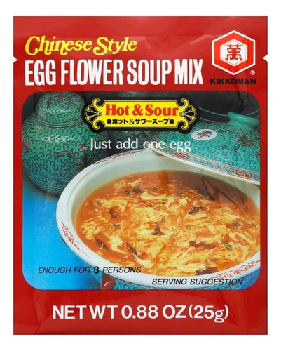Kikkoman Chinese Style Flower Sopa De Huevo Mix Hot Y Sour