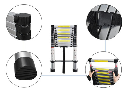 Escalera Extensible Aluminio Plegable Telescópica Multiusos