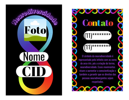 Crachá Personalizado Neurodiversiade + Cordão + Jacaré