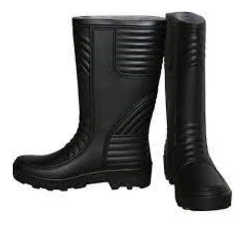 Bota De Goma Pvc Negra