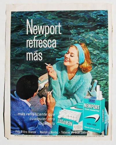 Publicidad Antigua Mexicana De Cigarros Newport, De 1964