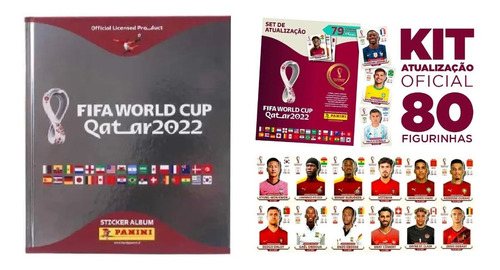 Kit Album Prateado Copa 2022 + Novos Jogadores 80 Figurinhas