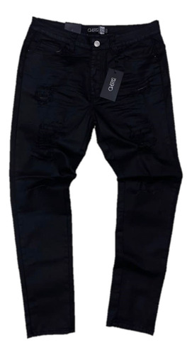 Pantalon Encerado Color Negro Hombres Over12