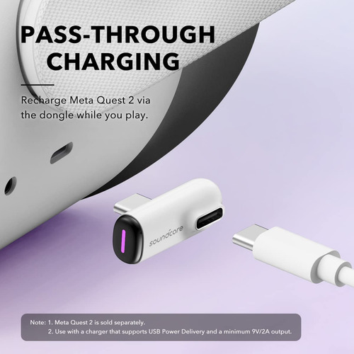 Dongle Vr P10 Soundcore Para Meta Quest 2, Ps4, Ps5, Pc, Swi