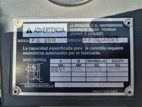 Imagen 4 de 8 de Autoelevador Mitsubishi Fd25nm