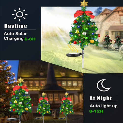 Una Luz Solar De Decoración Navideña Led Para Árbol De Navid