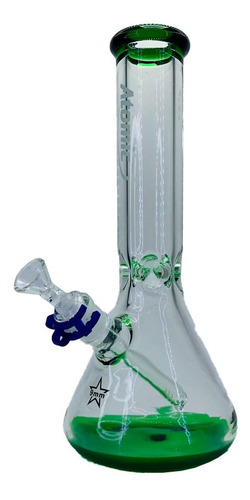 Bong Atomic Con Atrapa Hielo Green 9 Mm De Espesor Candyclub