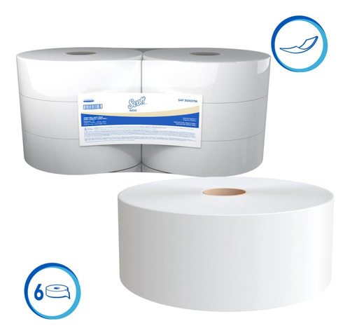Papel Hig Scott Simple Hoja 6 Rollo X 550 Mts Kimberly Clark