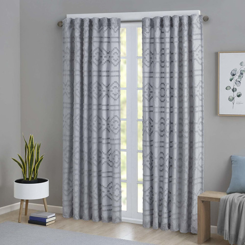 Annie Room Darkening Window Curtain Panel Clipped Jacqu...