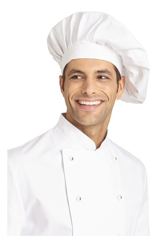 Gorro Chef Francés Gabardina Ajustable Blanco Y Negro