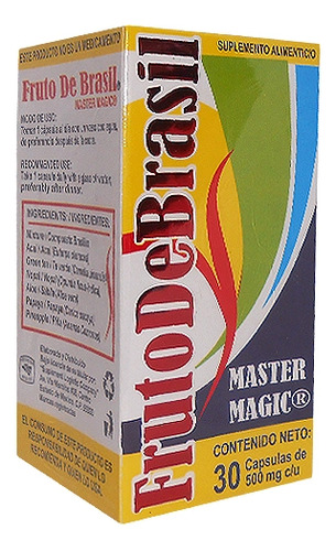 Fruto De Brasil 30 Cápsulas De 500 Mg Master Magic Sabor Sin Sabor