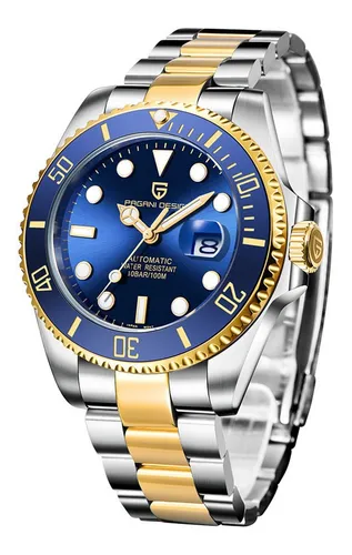Pagani Design Pd 1639 Automatico Submariner Style Blue Gold