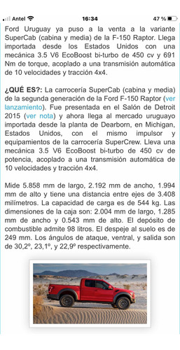 Imagen 2 de 18 de Ford F-150 Raptor Súper Cab