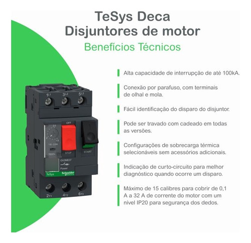 Disjuntor Motor Com Função Rele De Sobrepor Tripolar 6-10a