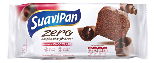 Bolo Zero Sem Adição De Açúcar De Chocolate Suavipan 250g