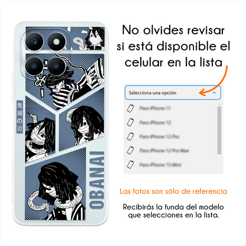 Funda Para Honor Demon Slayer Pilar Obanai Anticaídas Case